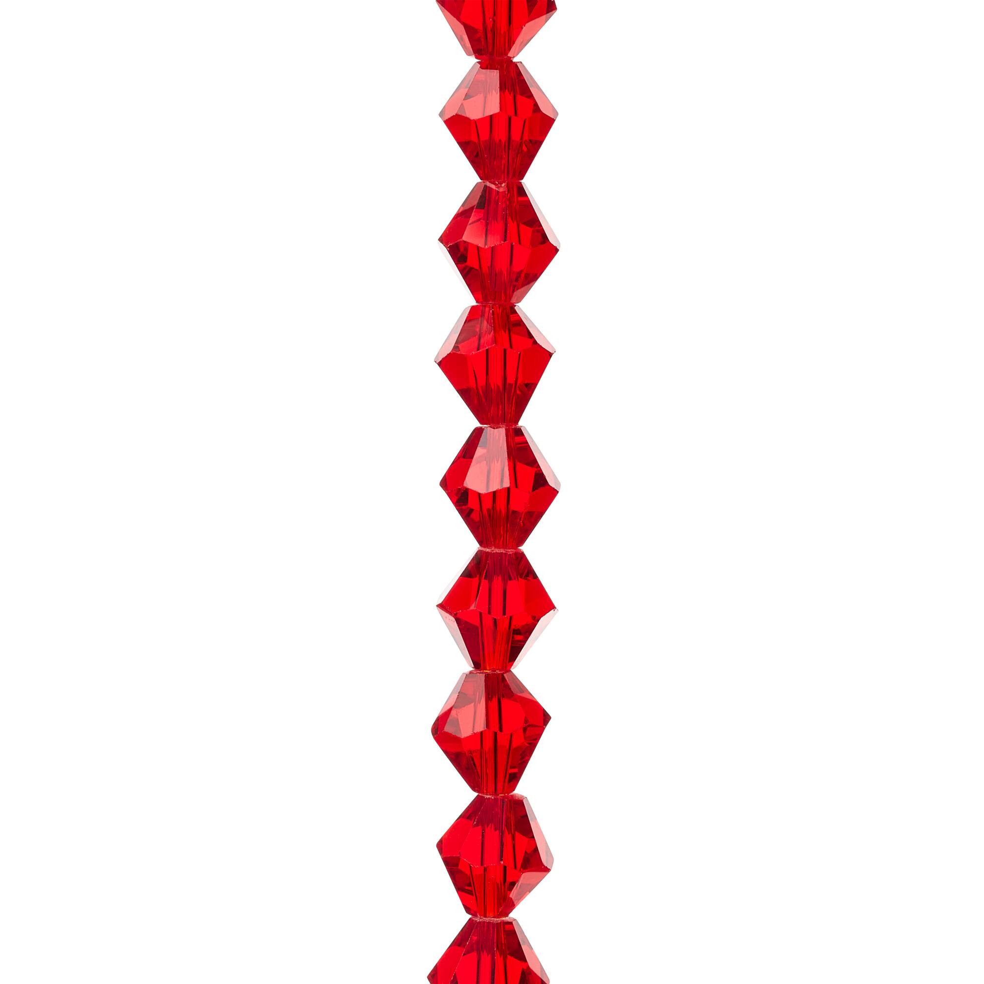 Red Glass Faceted Bicone Beads, 10mm by Bead Landing™